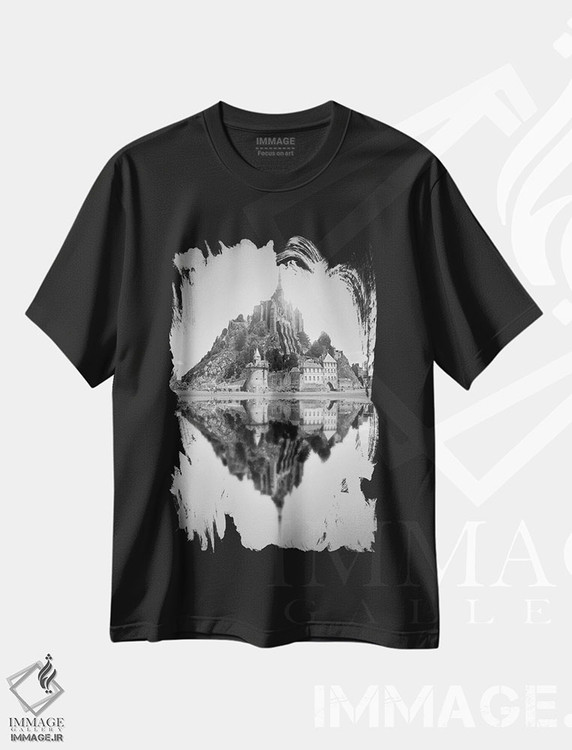 تیشرت طرح دار مون سن میشل ۲، عکاسی سیاه و سفید اثر بن هاین | immage.ir