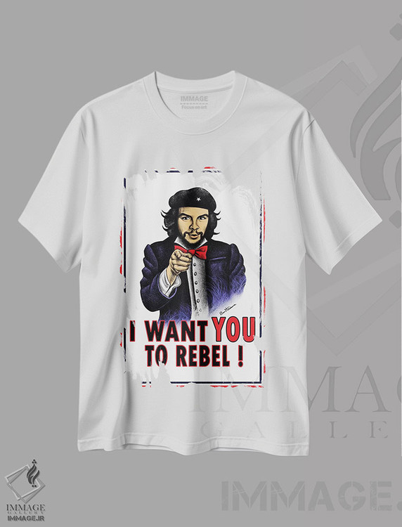 تیشرت طرح دار چه، تایپوگرافی اثر بن هاین | فروشگاه ایماژ