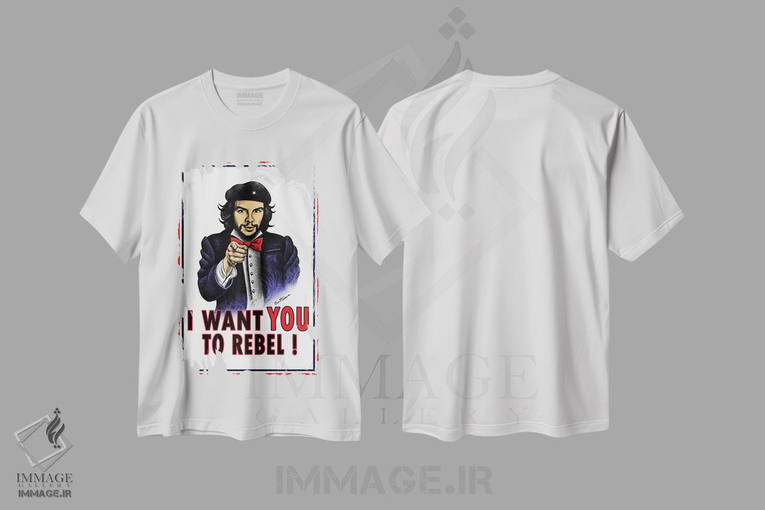 تیشرت طرح دار چه، تایپوگرافی اثر بن هاین | فروشگاه ایماژ