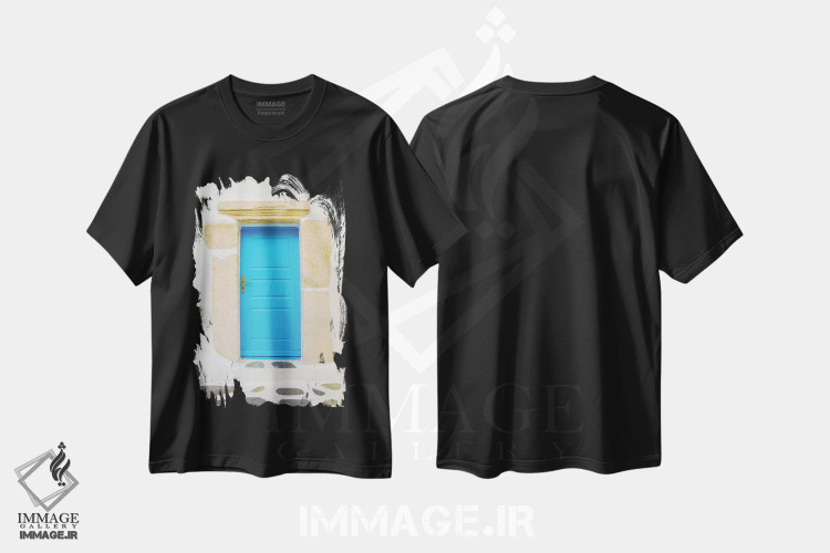 تیشرت طرح دار درِ آبی، تزئینی اثر بن هاین | immage.ir