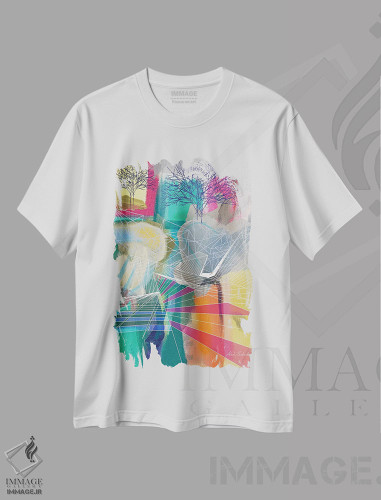 تیشرت طرح دار کوهنوردی، آبستره اثر ابوال بهادری | فروشگاه ایماژ
