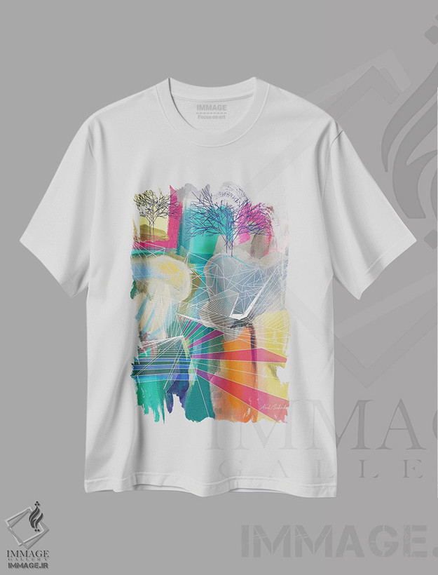 تیشرت طرح دار کوهنوردی، آبستره اثر ابوال بهادری | فروشگاه ایماژ