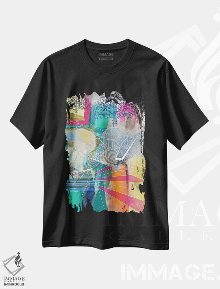 تیشرت طرح دار کوهنوردی، آبستره اثر ابوال بهادری | immage.ir