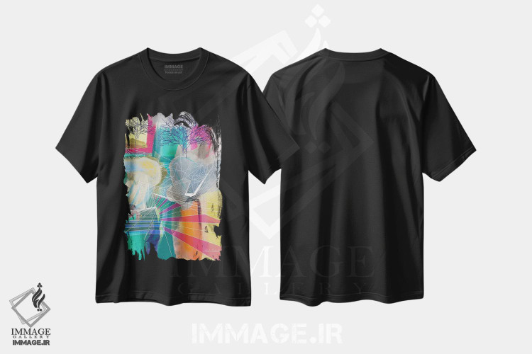 تیشرت طرح دار کوهنوردی، آبستره اثر ابوال بهادری | immage.ir