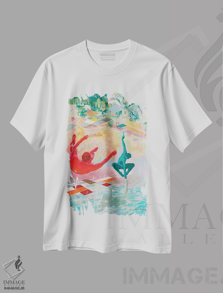 تیشرت طرح دار سقوط ها، هنر فاخر معاصر اثر ابوال بهادری | immage.ir