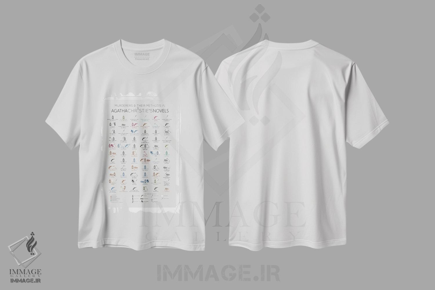 تیشرت طرح دار قاتلان آگاتا کریستی و روش هایشان، هنر دیجیتال اثر بیبلیوتوگرافی | فروشگاه ایماژ