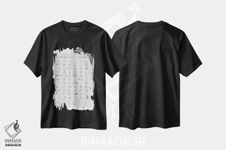 تیشرت طرح دار قاتلان آگاتا کریستی و روش هایشان، هنر دیجیتال اثر بیبلیوتوگرافی | immage.ir