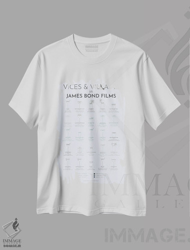 تیشرت طرح دار شرارت ها و شرورها در فیلم های جیمز باند، هنر دیجیتال اثر بیبلیوتوگرافی | فروشگاه ایماژ
