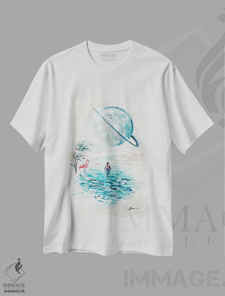 تیشرت طرح دار رویای میانه قرن IX، دکور معاصر اثر آنجلا بیسون | فروشگاه ایماژ