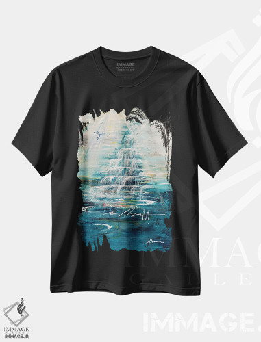 تیشرت طرح دار رودخانهٔ زندگی، آبستره اثر آنجلا بیسون | فروشگاه ایماژ
