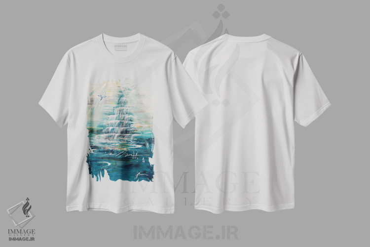 تیشرت طرح دار رودخانهٔ زندگی، آبستره اثر آنجلا بیسون | immage.ir