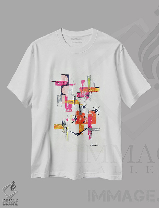 تیشرت طرح دار استلا XVI انفجار ستاره ای میانه قرن اثر آنجلا بیسون | فروشگاه ایماژ