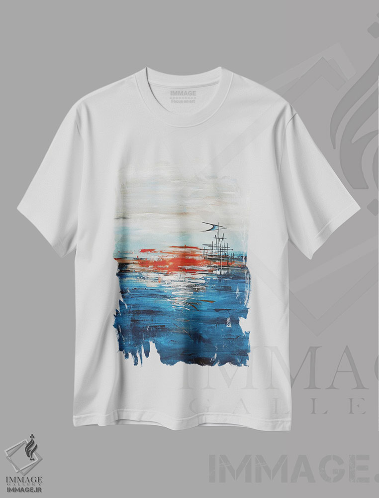 تیشرت طرح دار مد بلند مدرن میانه قرن IV اثر آنجلا بیسون | فروشگاه ایماژ
