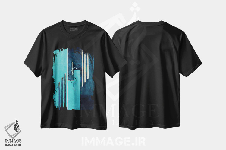 تیشرت طرح دار ماه تاب هندسی دکو هنری XI اثر آنجلا بیسون | فروشگاه ایماژ