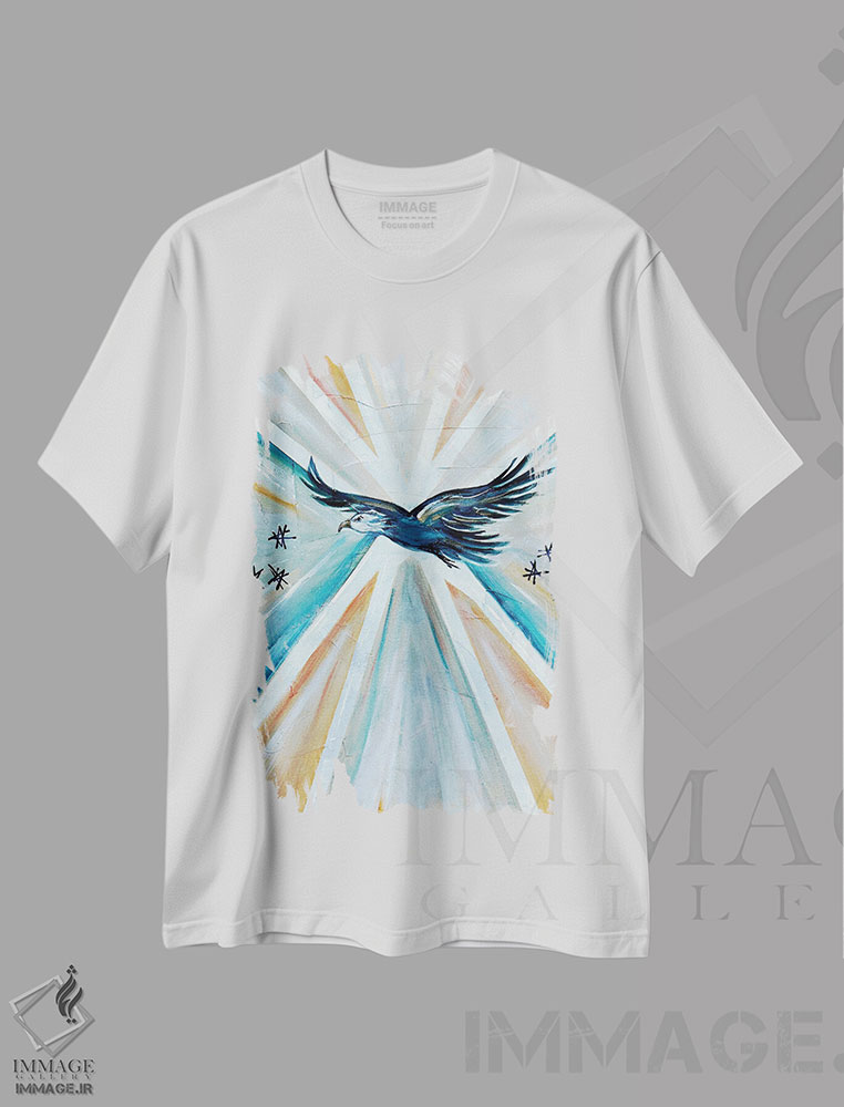 تیشرت طرح دار عقاب آزادی دکو هنری، دکور آمریکایی اثر آنجلا بیسون | فروشگاه ایماژ