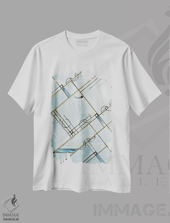 تیشرت طرح دار ماه تاب هندسی دکو هنری II اثر آنجلا بیسون | فروشگاه ایماژ