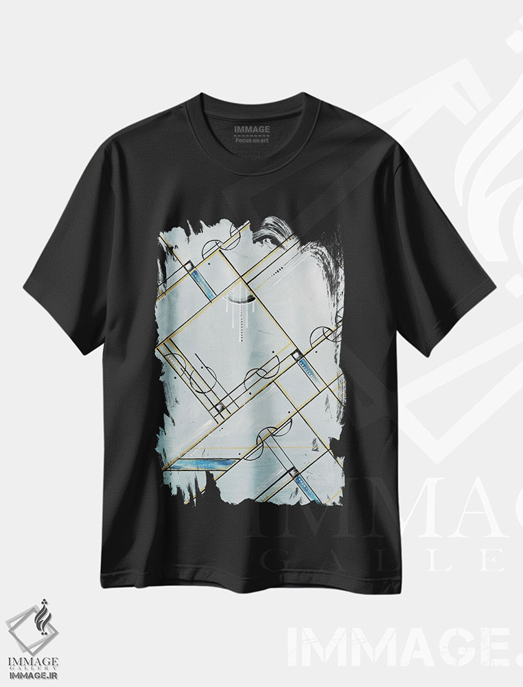 تیشرت طرح دار ماه تاب هندسی دکو هنری II اثر آنجلا بیسون | immage.ir