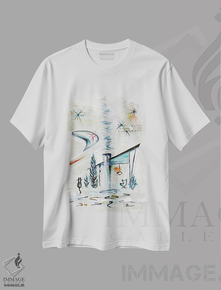 تیشرت طرح دار شادی مدرن میانه قرن II، دکور معاصر اثر آنجلا بیسون | فروشگاه ایماژ