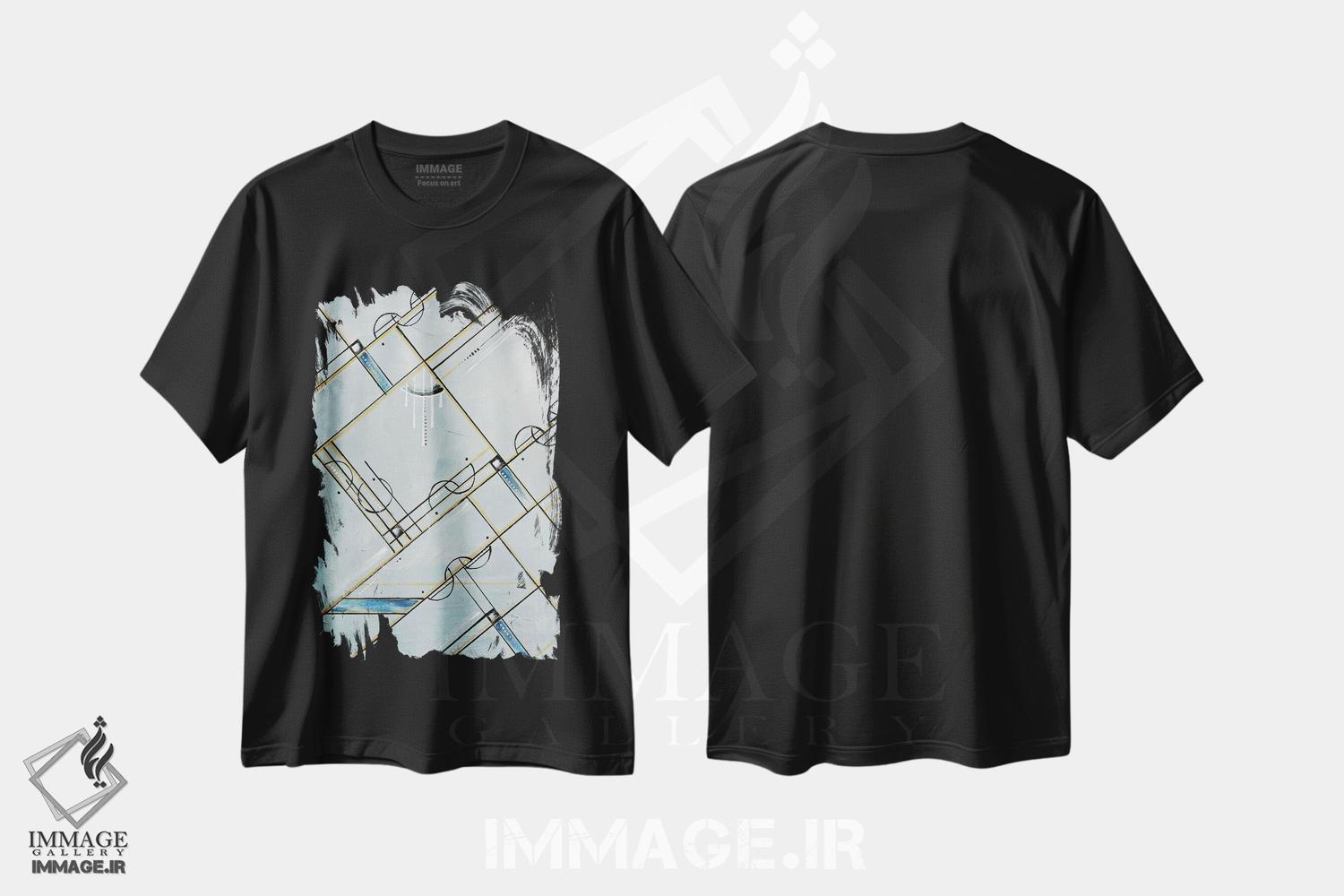 تیشرت طرح دار ماه تاب هندسی دکو هنری II اثر آنجلا بیسون | immage.ir