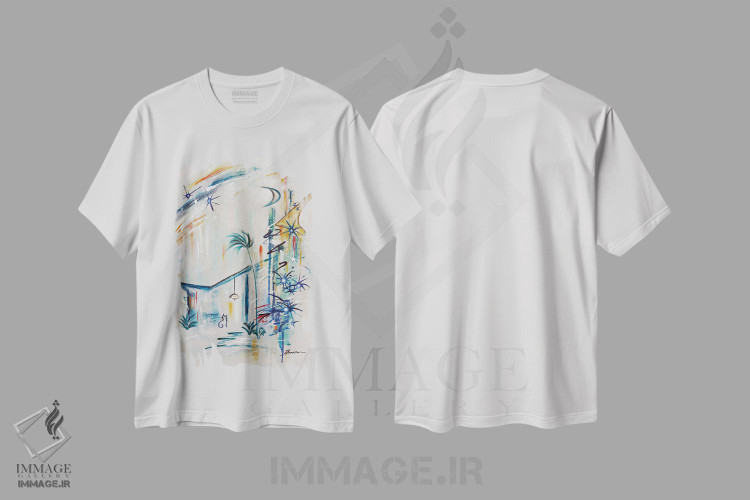 تیشرت طرح دار شادی مدرن میانه قرن I، آبستره اثر آنجلا بیسون | immage.ir