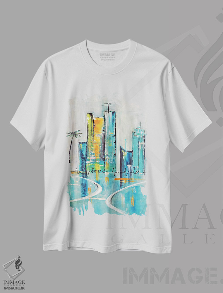 تیشرت طرح دار عشق لس آنجلس کالیفرنیا، دکور معاصر اثر آنجلا بیسون | فروشگاه ایماژ