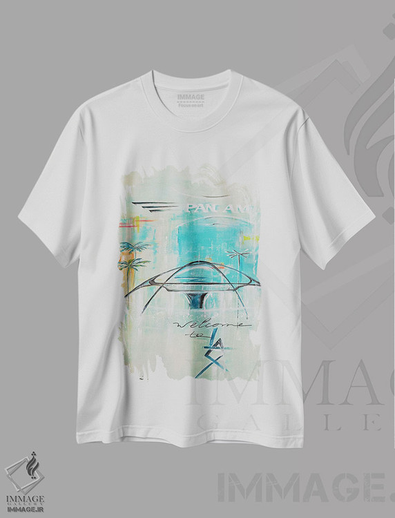 تیشرت طرح دار خوش آمدید به لس آنجلس LAX، دکور معاصر اثر آنجلا بیسون | فروشگاه ایماژ