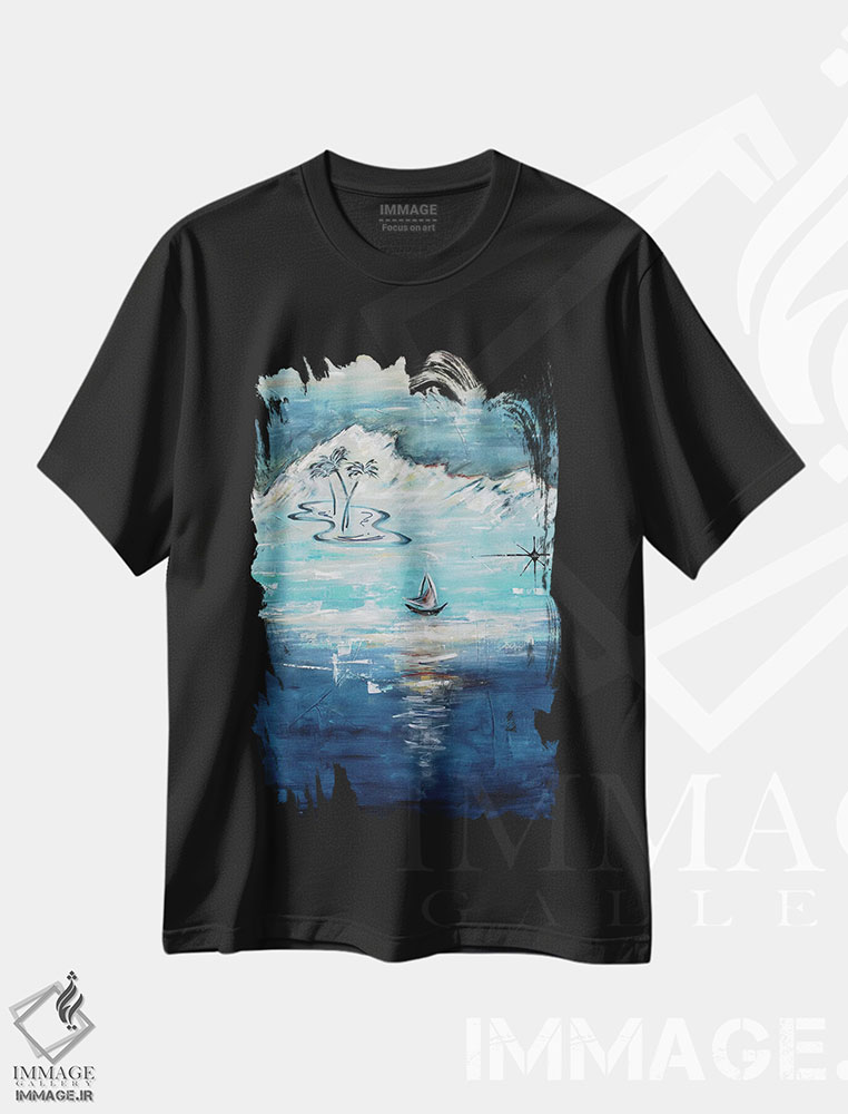 تیشرت طرح دار بهشت استوایی، دکور معاصر اثر آنجلا بیسون | immage.ir