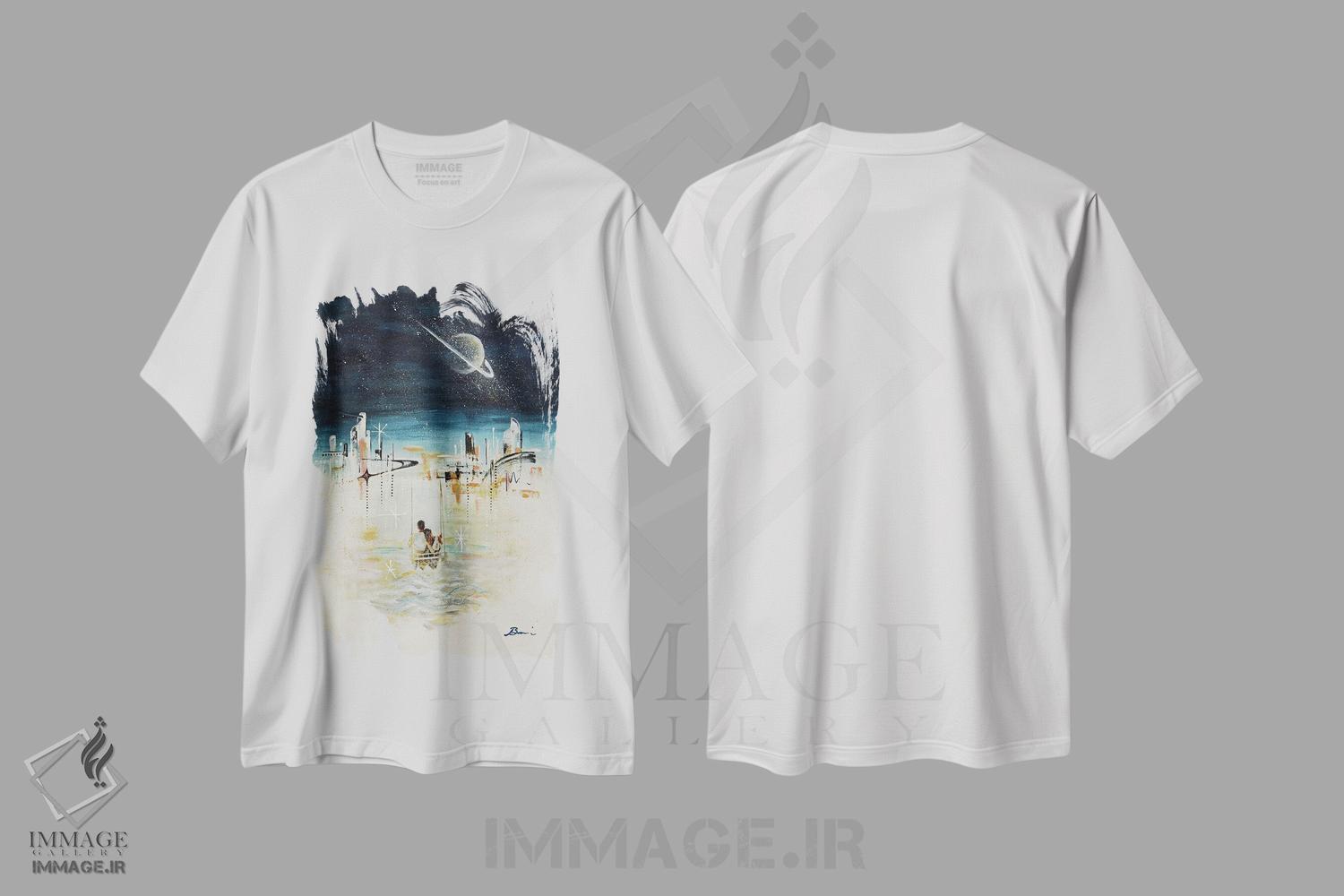 تیشرت طرح دار رویای میانه قرن III، دکور معاصر اثر آنجلا بیسون | فروشگاه ایماژ