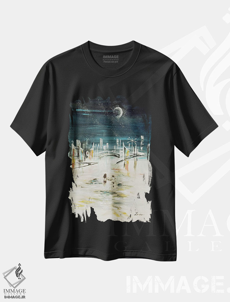 تیشرت طرح دار رویای میانه قرن IV، دکور معاصر اثر آنجلا بیسون | immage.ir