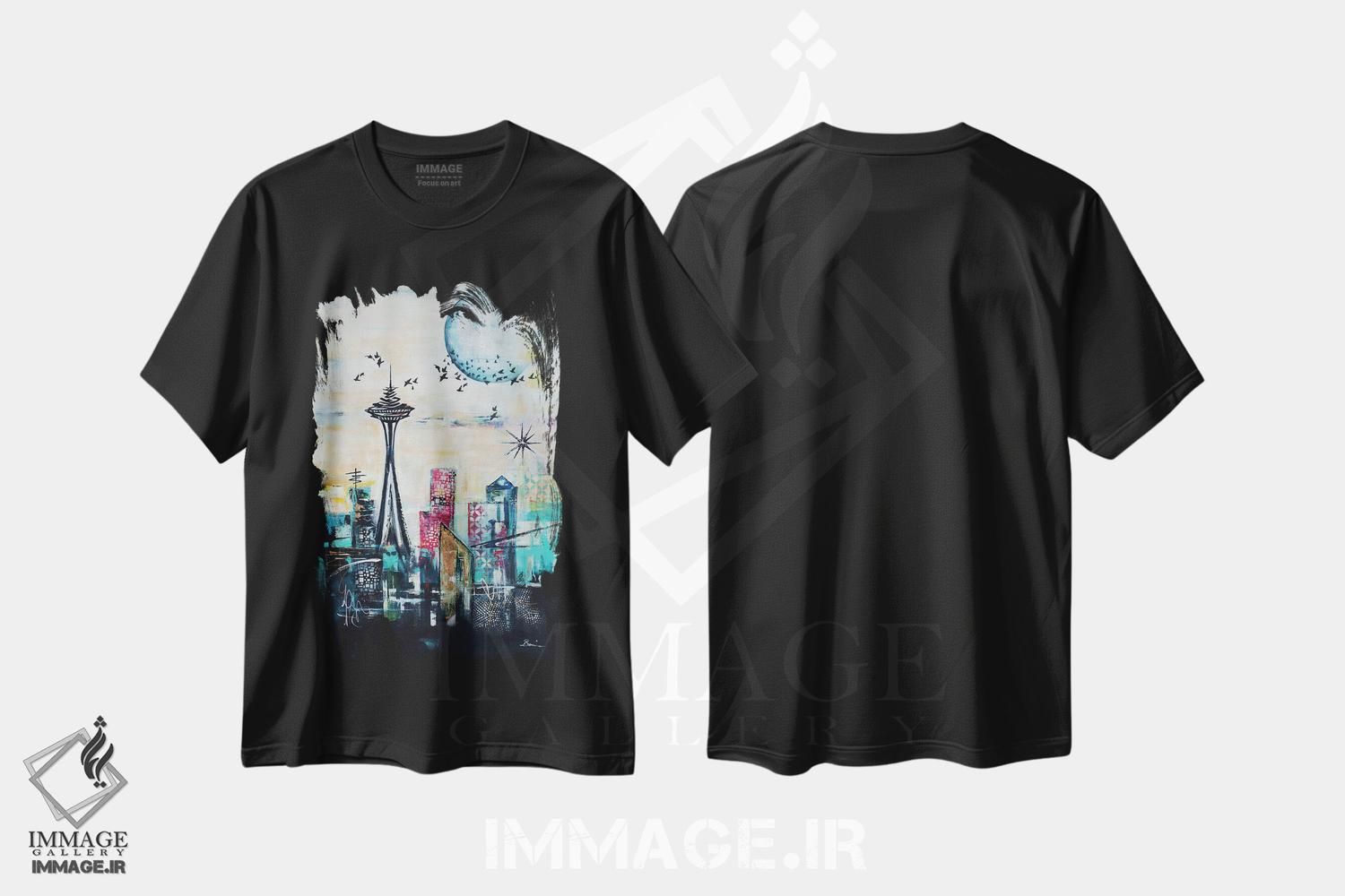 تیشرت طرح دار بی خوابی در سیاتل، دکور معاصر اثر آنجلا بیسون | فروشگاه ایماژ