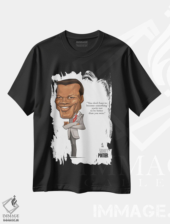 تیشرت طرح دار سیدنی پوآتیه، هنر آمریکایی آفریقایی تبار اثر اندرو بیلی | فروشگاه ایماژ