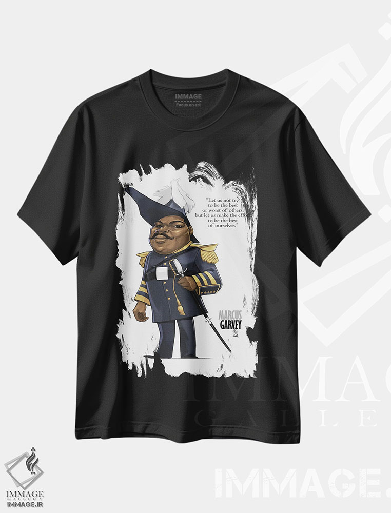 تیشرت طرح دار مارکوس گاروی، هنر آمریکایی آفریقایی تبار اثر اندرو بیلی | immage.ir