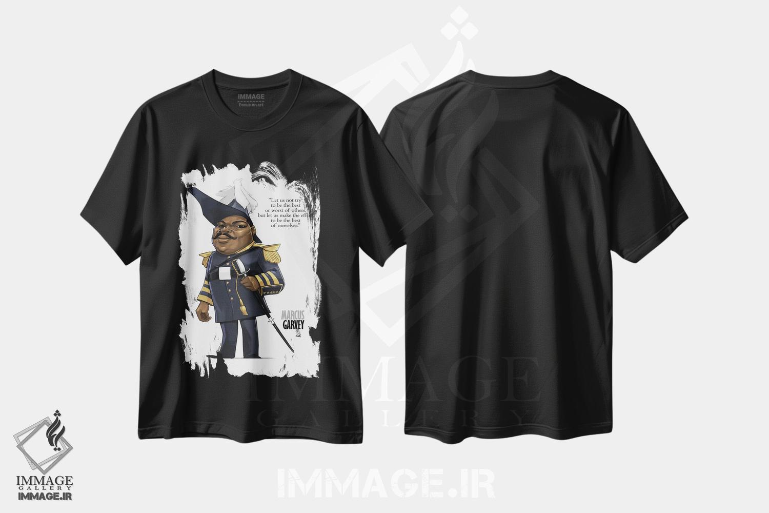 تیشرت طرح دار مارکوس گاروی، هنر آمریکایی آفریقایی تبار اثر اندرو بیلی | immage.ir