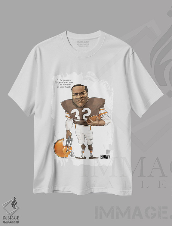 تیشرت طرح دار جیم براون، هنر آمریکایی آفریقایی تبار اثر اندرو بیلی | immage.ir