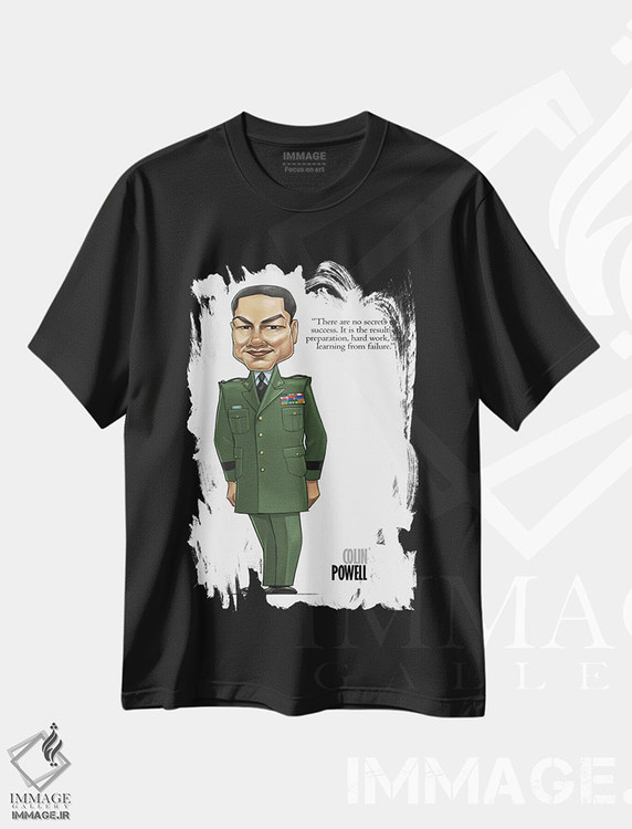 تیشرت طرح دار کالین پاول، هنر آمریکایی آفریقایی تبار اثر اندرو بیلی | immage.ir