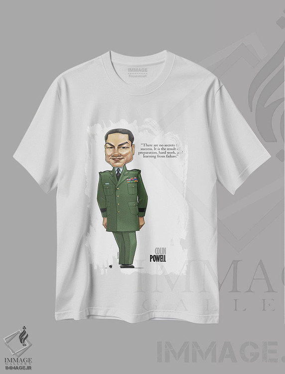 تیشرت طرح دار کالین پاول، هنر آمریکایی آفریقایی تبار اثر اندرو بیلی | فروشگاه ایماژ