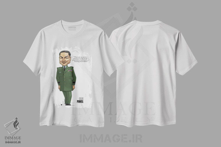 تیشرت طرح دار کالین پاول، هنر آمریکایی آفریقایی تبار اثر اندرو بیلی | فروشگاه ایماژ