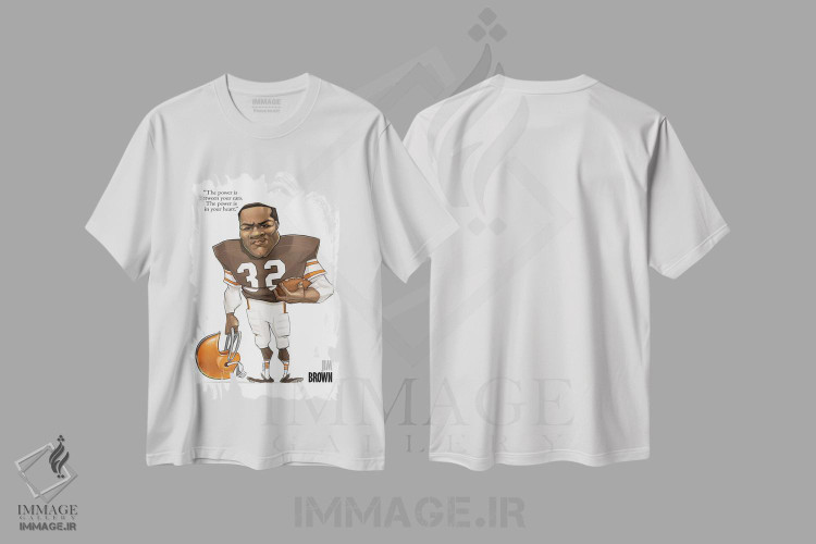 تیشرت طرح دار جیم براون، هنر آمریکایی آفریقایی تبار اثر اندرو بیلی | immage.ir