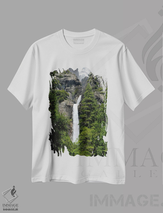 تیشرت طرح دار منظرهٔ آبشار پایین یوسیمیتی، مدیوم اثر بنجامین پاجت | فروشگاه ایماژ