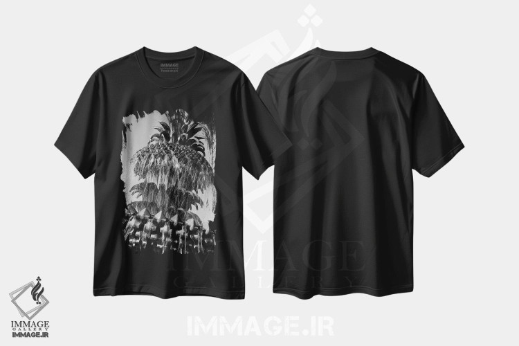 تیشرت طرح دار فوارهٔ آناناس، عکاسی سیاه و سفید اثر بنجامین پاجت | immage.ir