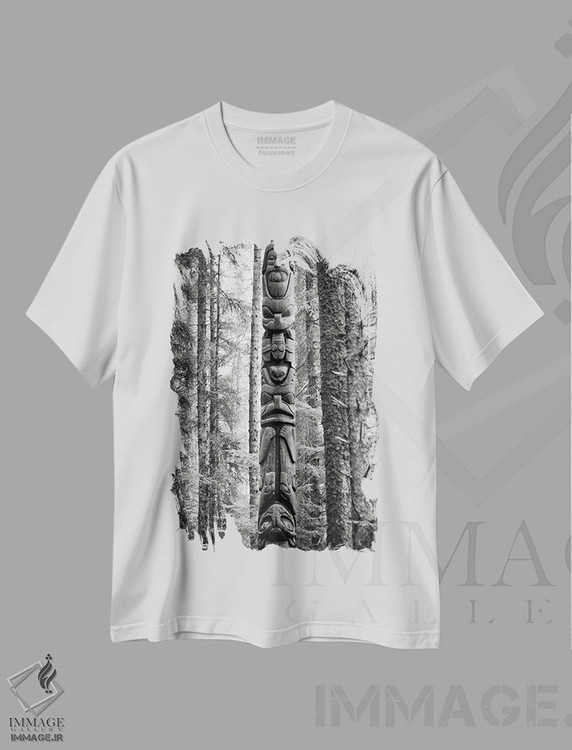 تیشرت طرح دار توتم افسانه ای معامله گر، عکاسی سیاه و سفید اثر بنجامین پاجت | immage.ir