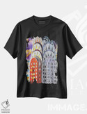 تیشرت طرح دار ساختمان کرایسلر رو به خورشید، آرت دکو اثر بی کِی آرتکت | فروشگاه ایماژ