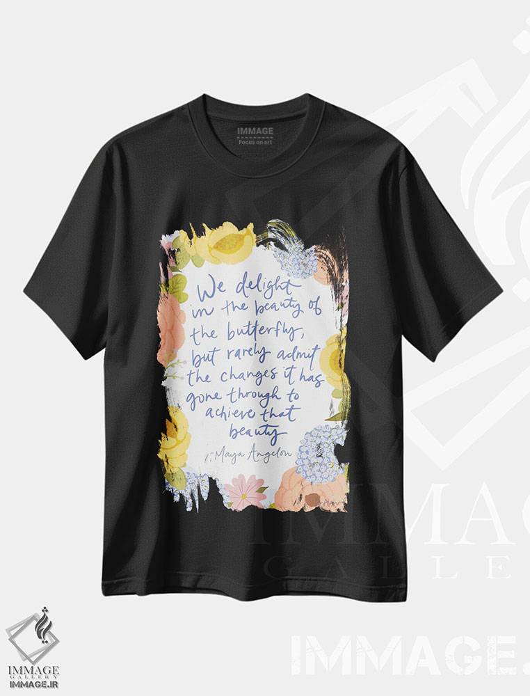 تیشرت طرح دار مایا آنجلو، هنر دیجیتال اثر بک آکارد | فروشگاه ایماژ