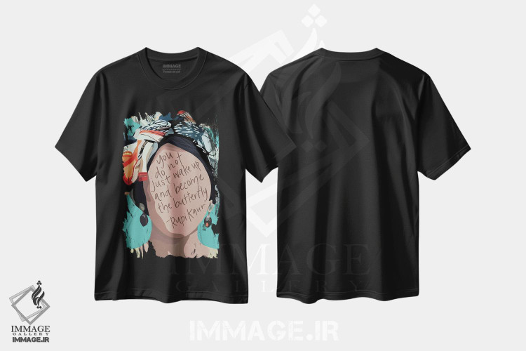 تیشرت طرح دار روپی کائور، هنر دیجیتال اثر بک آکارد | فروشگاه ایماژ