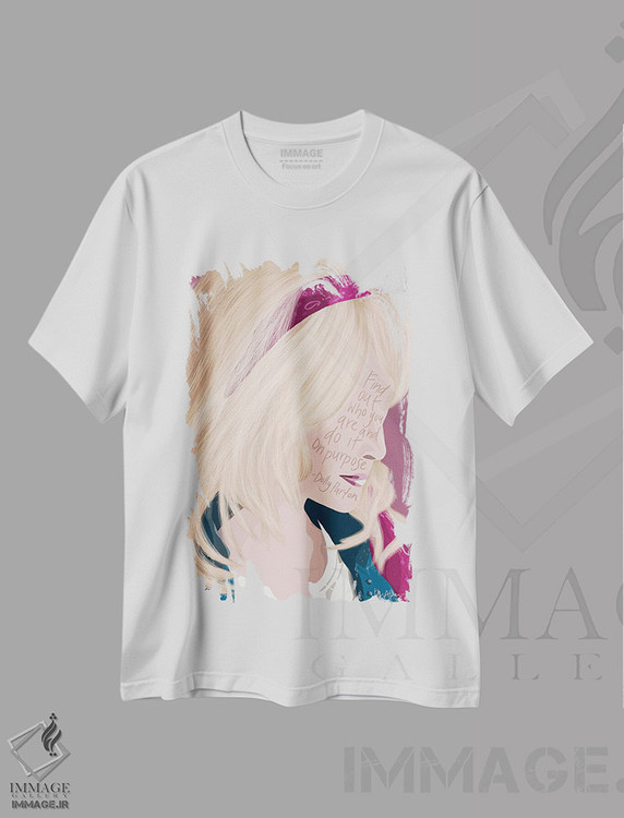 تیشرت طرح دار دالی پارتن، هنر دیجیتال اثر بک آکارد | فروشگاه ایماژ