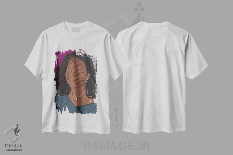 تیشرت طرح دار میشل اوباما، هنر آمریکایی آفریقایی تبار اثر بک آکارد | فروشگاه ایماژ