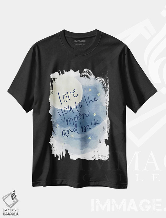 تیشرت طرح دار دوستت دارم تا ماه، هنر دیجیتال اثر بک آکارد | immage.ir