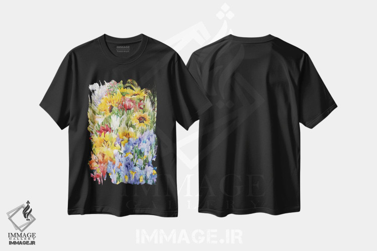 تیشرت طرح دار قدرت گل، مدیوم اثر آنلاین بوکنکمپ | فروشگاه ایماژ
