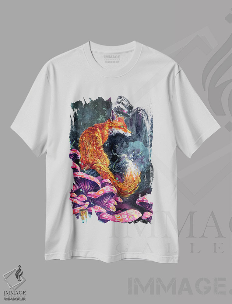 تیشرت طرح دار روباه خوش برخورد، هنر فاخر اثر آرت برادران اسوارتز | فروشگاه ایماژ