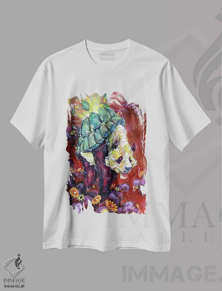 تیشرت طرح دار هیاهوی پانداها، هنر فاخر اثر آرت برادران اسوارتز | immage.ir